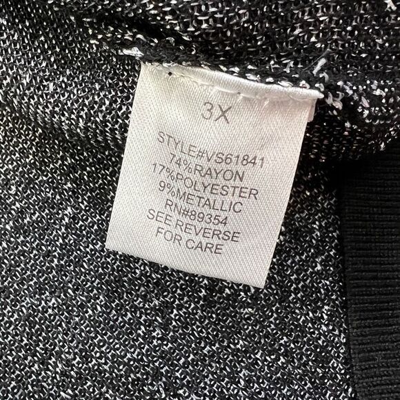 NWT Adrienne Vittadini Women’s Plus Size 3XL Cowl Neck Sweater in Black & Gray - Picture 8 of 9